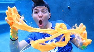 Experiment with SLIME while UNDERWATER  Challenge [upl. by Nylirem]