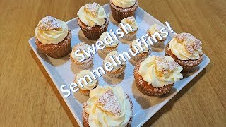 How to Make Swedish Semmelmuffins  Almond Cream Cupcakes [upl. by Arakat]