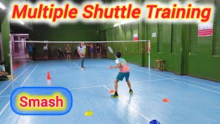 11 Multi Shuttle Smash Drills 🔴 Badminton Smash Technique 🔴 Badminton Training [upl. by Eelahs]