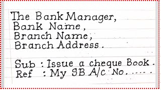 Application Letter for Cheque Book  Application Letter for Issuing Cheque Book in English [upl. by Fabri]