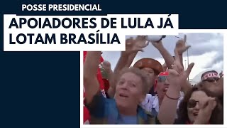 Posse presidencial apoiadores de Lula já lotam Brasília [upl. by Yeffej]