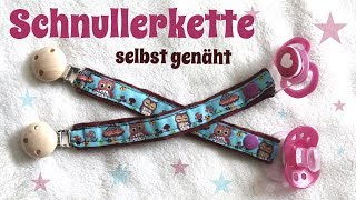 Schnullerkette nähen  aus Stoffresten [upl. by Ayanet]