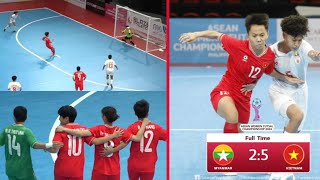 Trực tiếp bóng đá futsal nữ Việt Nam 52 nữ Myanmar Cúp Đông Nam ÁNgược dòng ấn tượng [upl. by Ayocat]