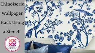 How To Get The Perfect Chinoiserie Wallpaper Look With Stencil by Cutting Edge Stencils [upl. by Nabetse]