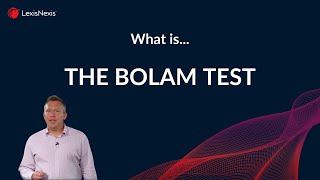 The Bolam Test  Legal Definition [upl. by Notniv]