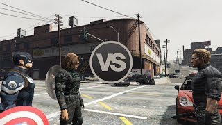 Captain America amp Winter Soldier VS Albert Wesker  Epic Battle GTA 5 [upl. by Ehcadroj]