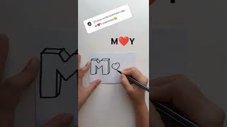 M❤️Y 3D çizimi drawing art draw satisfying easydrawing harflarletters lovelikeshotsçizim [upl. by Javler]