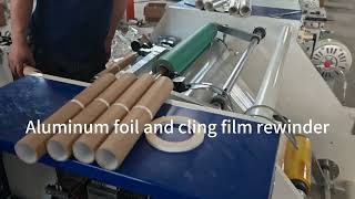 Semiauto cling film and aluminum foil rewinder machinerewinding rewindingmachine rewinder [upl. by Martijn]