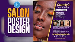 Create Professional Salon Poster Design Using Pixellab [upl. by Eerahc]