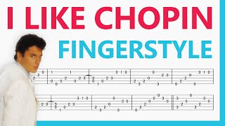 I Like Chopin  Gazebo  TAB Fingerstyle for Guitar [upl. by Hatfield]