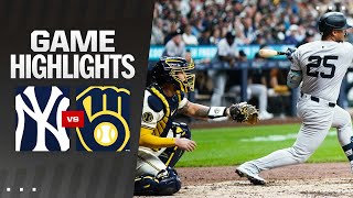 Yankees vs Brewers Game Highlights 42724  MLB Highlights [upl. by Aicert]