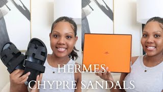 HERMES CHYPRE SANDAL UNBOXING  REVIEW [upl. by Hayilaa576]