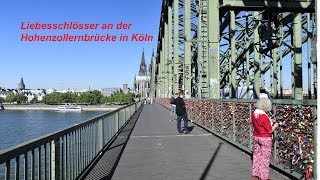 Liebesschlösser an der Hohenzollernbrücke in Köln [upl. by Tillie]