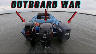 Outboard Battle Mercury Vs Evinrude Vs Yamaha [upl. by Lebatsirc]