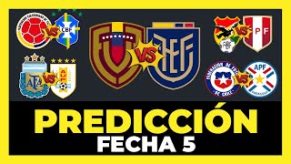 Análisis y Predicción Fecha 5 Eliminatorias Sudamericanas Mundial 2026  Tabla de Posiciones ⚽🏆 [upl. by Bridgid386]