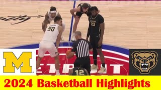 Oakland vs Michigan Basketball Game Highlights 10 20 2024 [upl. by Anatnom]