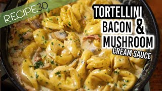 Tortellini Alla Panna with Bacon Mushroom in a cream sauce [upl. by Pelletier]