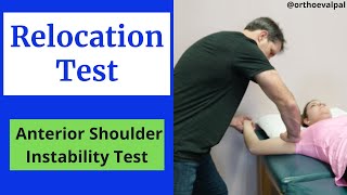 Relocation Test Shoulder special test for dislocation [upl. by Nueormahc]