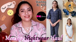 MEESHO Nightwear Haul  Affordable Summer special Night dressesNight SUITS  Vanya Mishra [upl. by Wincer]