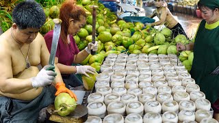 Amazing Coconut Cutting Skills  Coconut Jelly Making in Thailand  Street Food for Coconut Lovers [upl. by Obara923]