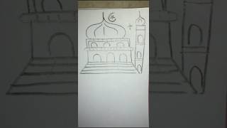 Easy masjid drawing 🕌🕌🕌🕌 art viralshortvideo masjid islamart drawing trending [upl. by Ahsal]