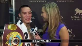 Oscar Valdez Post Fight Interview  CrawfordPostol [upl. by Aletse]