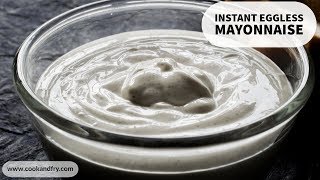 Eggless Mayonnaise Recipe in MixieBlender  एगलेस मेयोनीज़  Instant Homemade Mayonnaise [upl. by Aiam]