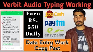 Verbit transcription jobs  verbit payment proof  verbit transcription jobs in hindi  Verbit [upl. by Namijneb]