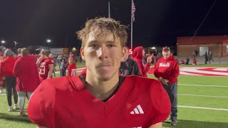 Claremore’s Gage Deckard celebrates wild playoff win over Sapulpa [upl. by Eikcim]