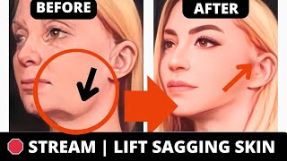 🛑 CHISELED JAWLINE EXERCISE  LIFT SAGGY SKIN JOWLS LAUGH LINES FOREHEAD LIFT DROOPY EYELIDS [upl. by Eicarg33]