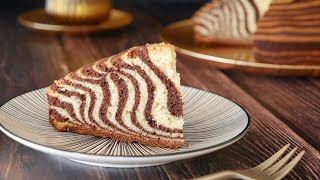 GATEAU MARBRÉ ZÉBRÉ Recette Facile  ZEBRA CAKE [upl. by Aufmann]