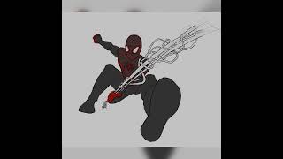 Time Lapse Drawing Miles Morales Spiderman spiderman art drawing [upl. by Gwenore988]