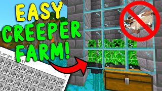 The EASIEST CREEPER FARM In Minecraft Bedrock 120 NO CATS [upl. by Roosnam]