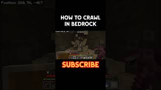 How to crawl in bedrock edition  crawl mining  Minecraft [upl. by Ecinrev]