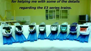 プラレール TomyPlarail Shinkansen trains Vol15 the E3 series  8 different types HD [upl. by Pontias]