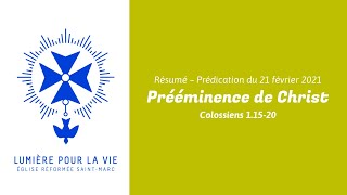 Prééminence de Christ Colossiens 11520 [upl. by Kciredorb]