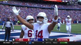 Murrays scrambling 5yard TD pass to Wilson caps Cardinals first drive of 2024 season [upl. by Eugine]