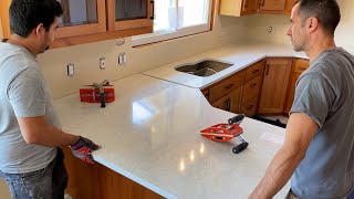 Kitchen Remodel Part 11 – New Quartz Countertops Installed [upl. by Myranda]