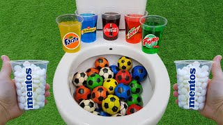 Football VS Popular Sodas  Fruko Coca Cola Fanta Mtn Dew Schweppes and Mentos in the toilet [upl. by Nanon]