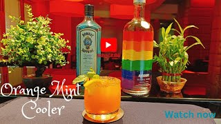 Orange Mint Cooler  Mocktail Recipe [upl. by Udell]