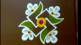 2 Mini Rangoli designs 🌺 533 amp 422 dots Small Muggulu 🌺 Sukravaram Traditional kolangal [upl. by Cristal680]