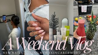 New Nails  Juicing  New Skincare  more  Weekend in my Life Vlog✨ [upl. by Frolick]