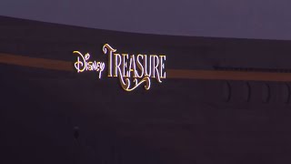 LISTEN Disney Treasure blares cruise ship horn on arrival to Port Canaveral [upl. by Raf]