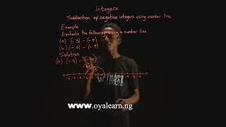 JSS1  Mathematics  Integers  Subtraction of negative integers using number line 1 [upl. by Gomar]