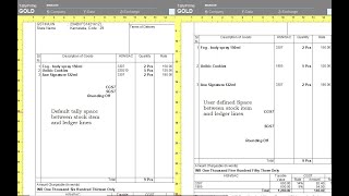 Tally Add On Provide Space between Stock Item amp Ledgers Line in Invoice Print [upl. by Ydissahc]