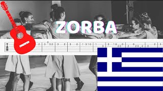 ZORBA  Traditional Greek Dance Music Guitar TabTutorial [upl. by Kcarb973]