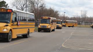 School Buses Leaving Belleville High School [upl. by Ruvolo456]