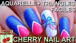 NAIL ART AQUARELLE libellule [upl. by Mercuri]