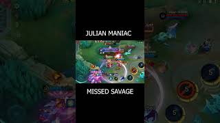 JULIAN MANIAC shortvideo shorts mlbbshorts julain1hitbuild mlbbhighlights julianmaniac [upl. by Enilarak]