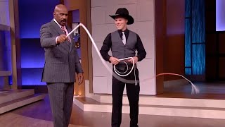 Steve Harvey Learns How to Use a Whip [upl. by Gitel]